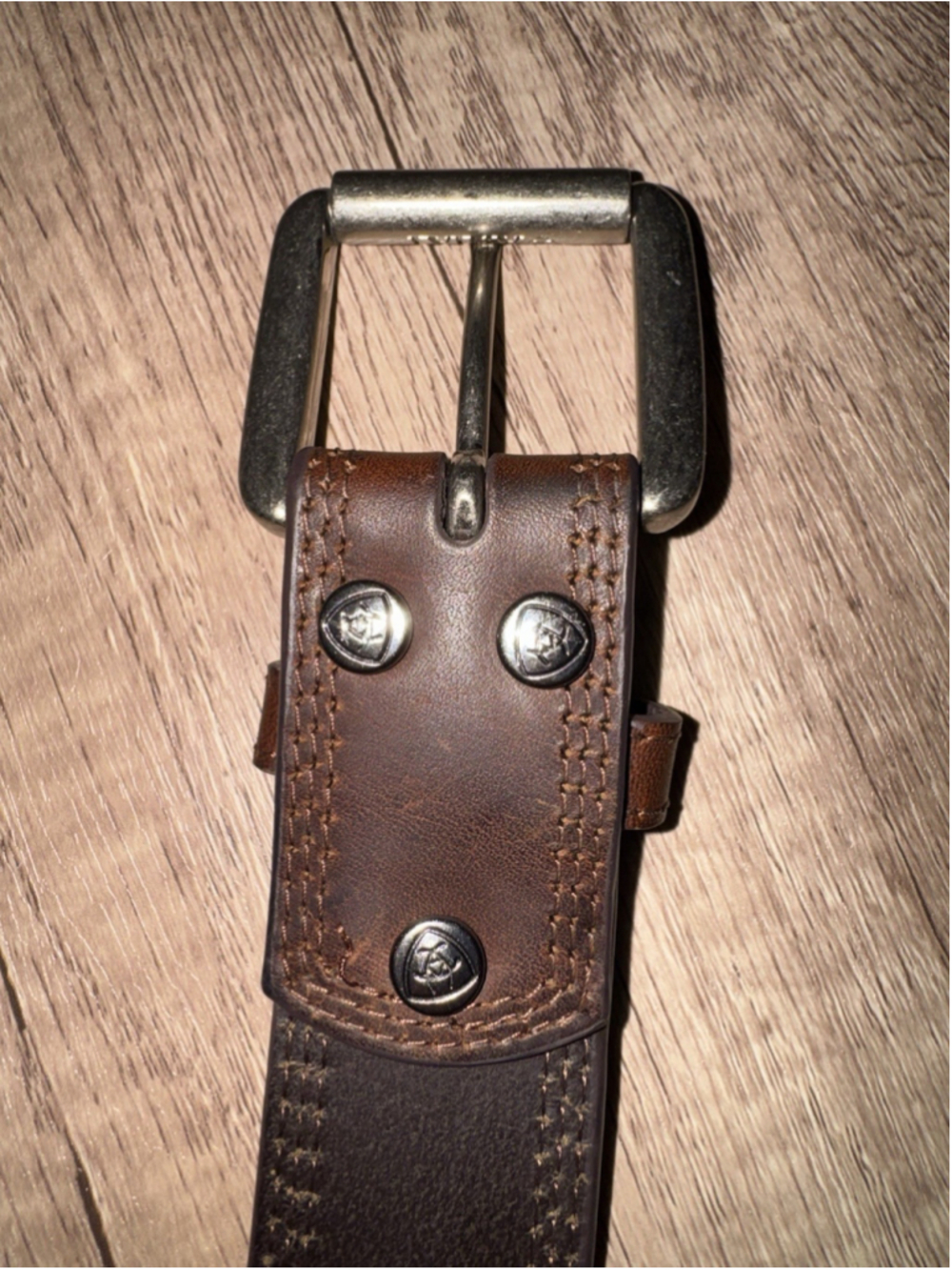 Ariat Brown Leather Belt Size 40 Western Ranch Cowboy Workwear Genuine Leather - Picture 14 of 14
